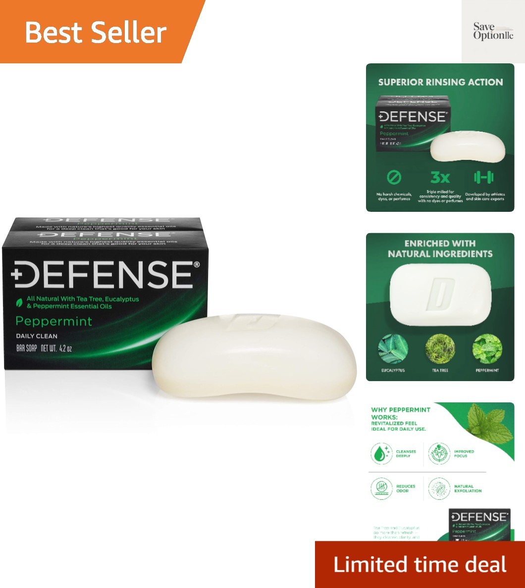 2pk All Natural Peppermint Bar Soap for Men | Made by Wrestlers with Tea Tree…