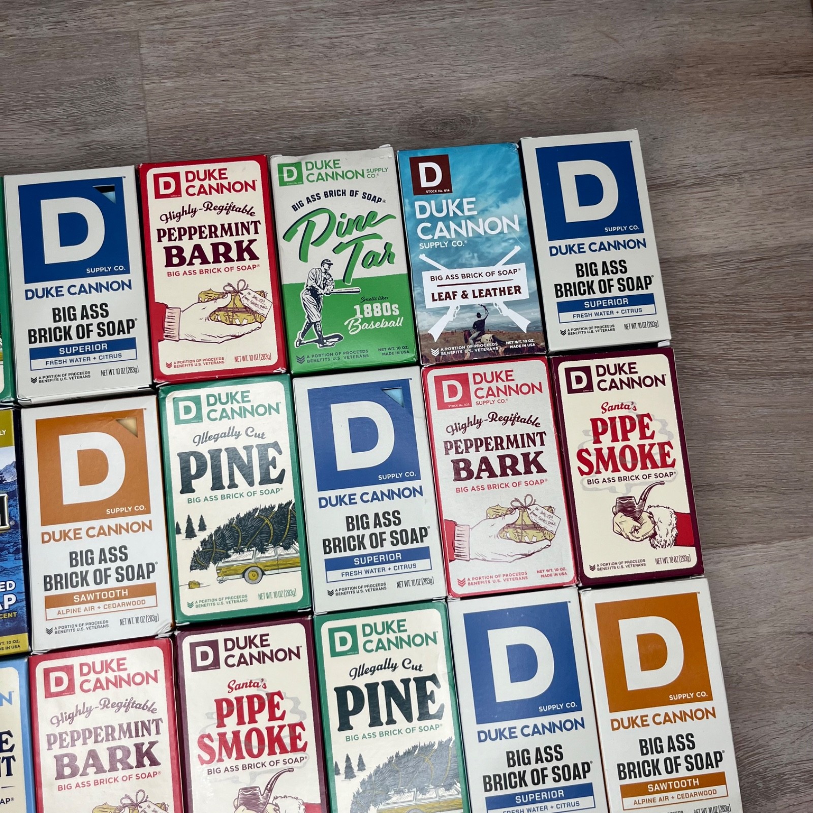 Lot of 32 Duke Cannon Big Ass Bricks of Soap 10 oz- rare/retired/seasonal NIB