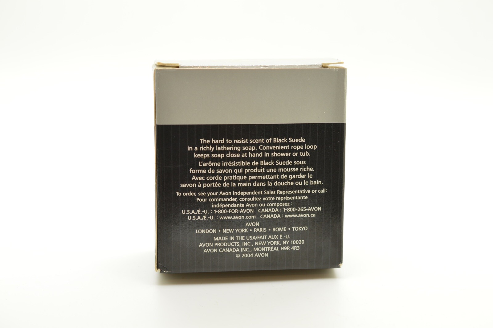 Avon Black Suede Mens Fragrance Soap On A Rope 5oz NOS