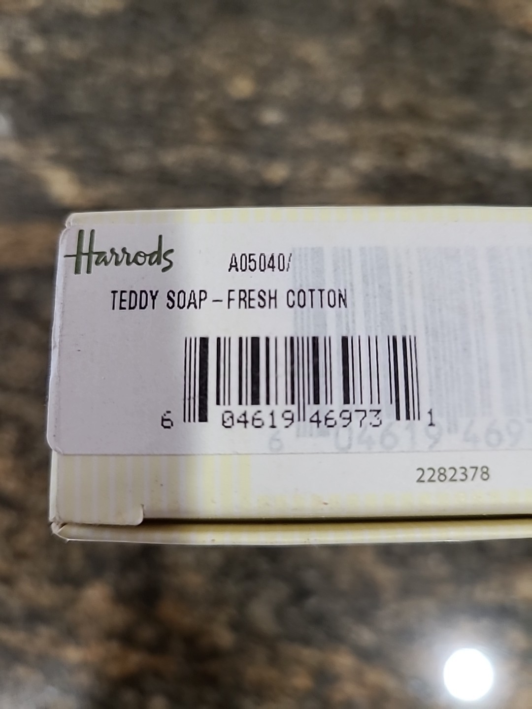 Harrods Fine Soaps Luxury Honey BEAR Soap 4.2 oz Triple Milled Fresh Cotton
