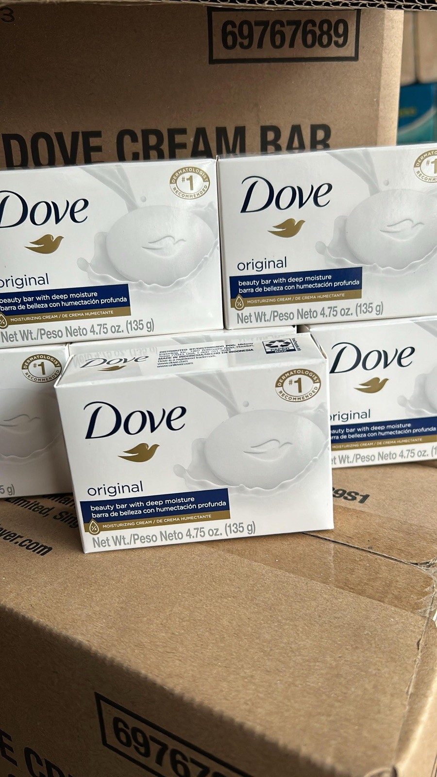 Case of 48 Dove Original Beauty Bar Soap 4.75 oz Deep Moisture Skin Care