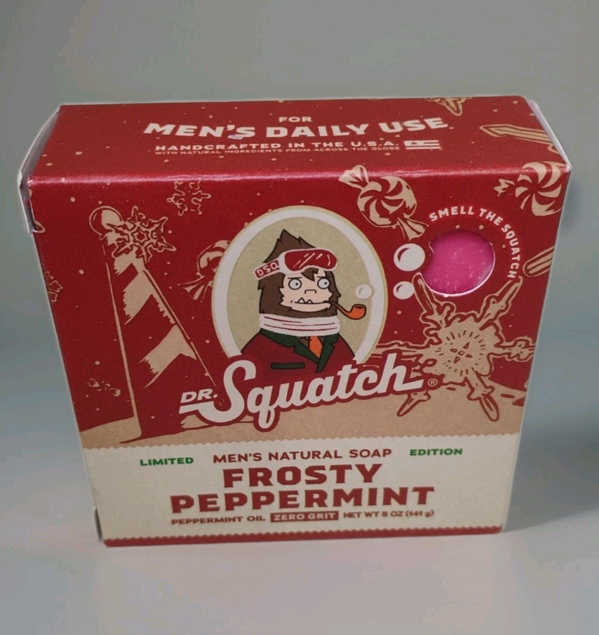 Dr. Squatch Frosty Peppermint Limited Edition Soap Bar 5 ounces NEW Christmas