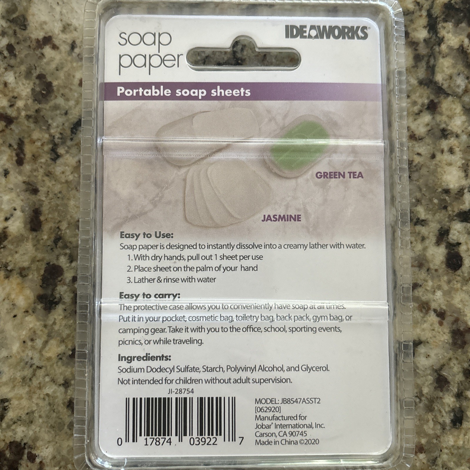 Ideaworks Soap Paper 2 pk 50 Soap Sheets Per Pack Scented Pocket-Size Brand New