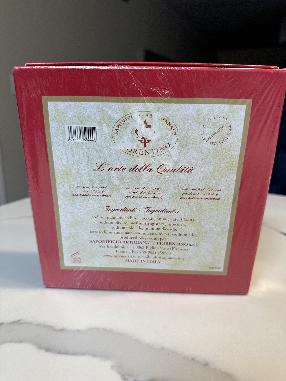 NEW Sealed Italian Handmade Soap Florentine Sapone Soap 4 Pcs Made in Italy