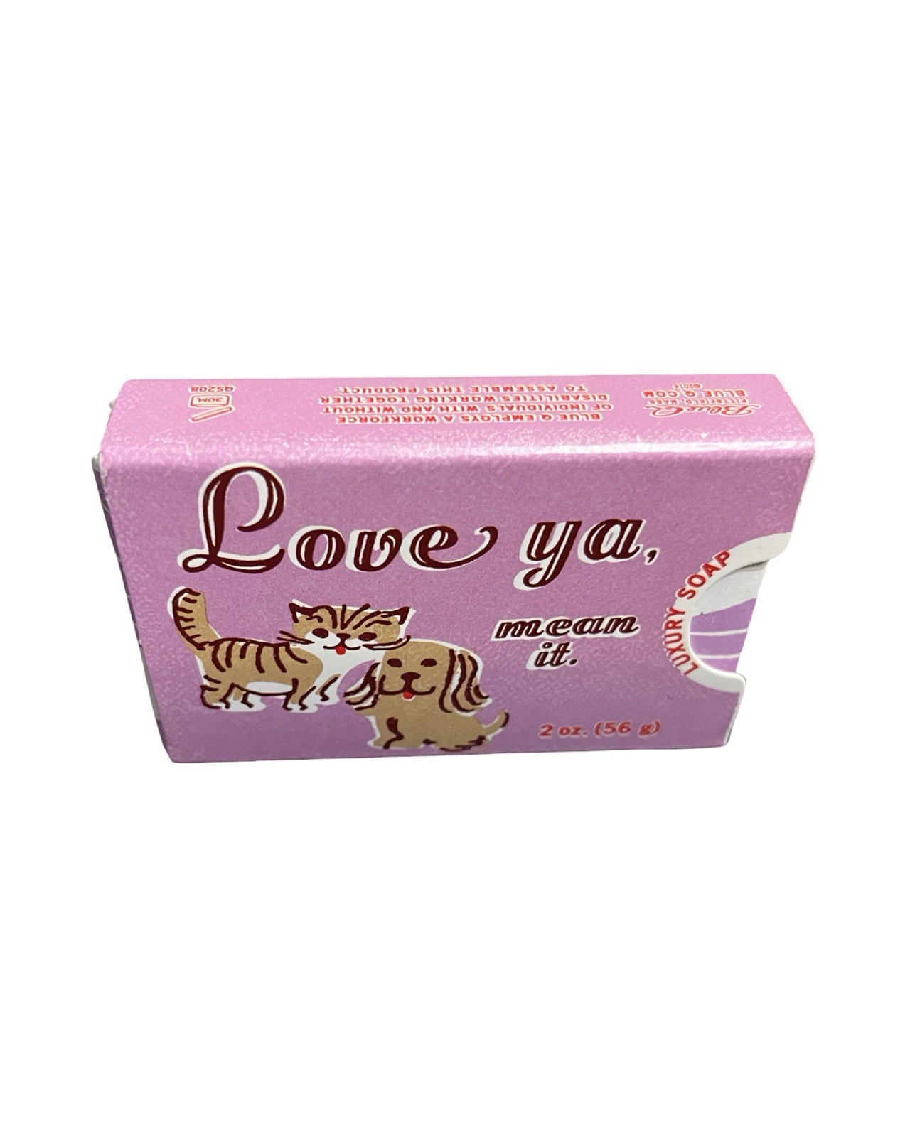 Blue Q “Love ya, mean it.” Luxury Soap, 2 oz, Lavender