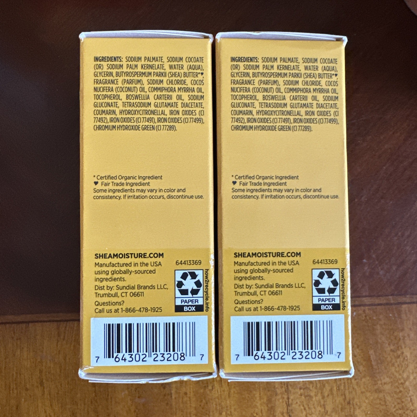 2× Shea Moisture Raw Shea Butter Soap w/ Frankincense & Myrrh 8 oz