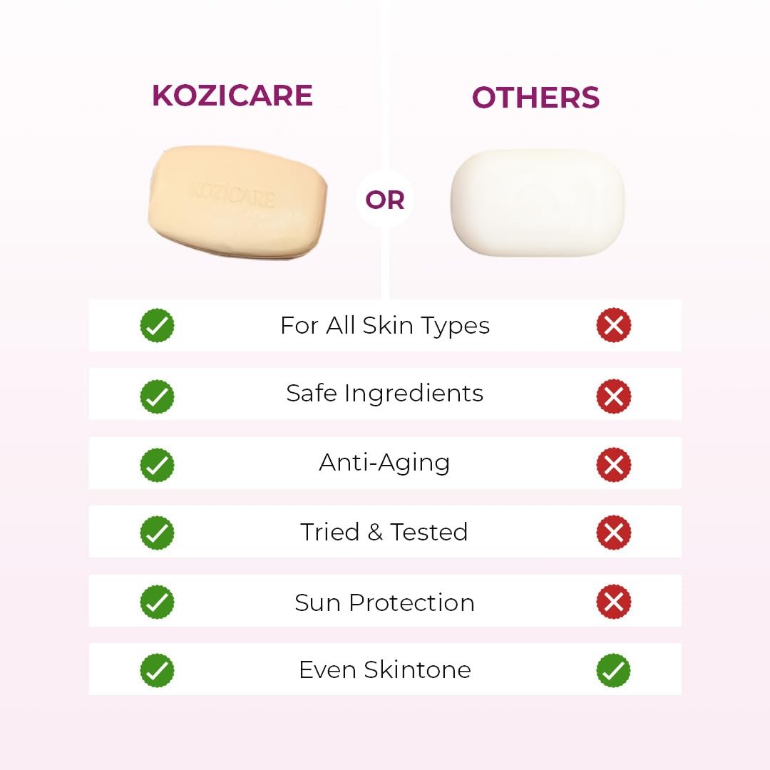Pack of 6 X Kozicare Skin Lightening Soap 75 gm Enriched with Kojic Acid,Vitamin