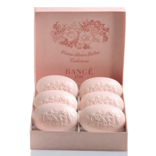 Rance 1795, Tuberose Coffret, Luxury Boxed Set of 6 French Perfumed Soaps