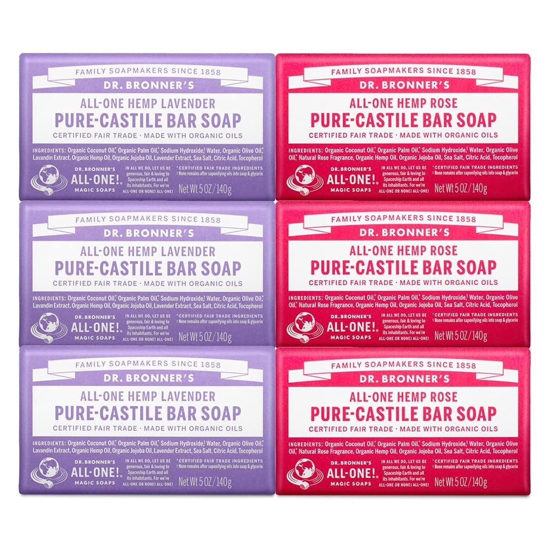 Biodegradable Castile Soap Bars, 6 Pack