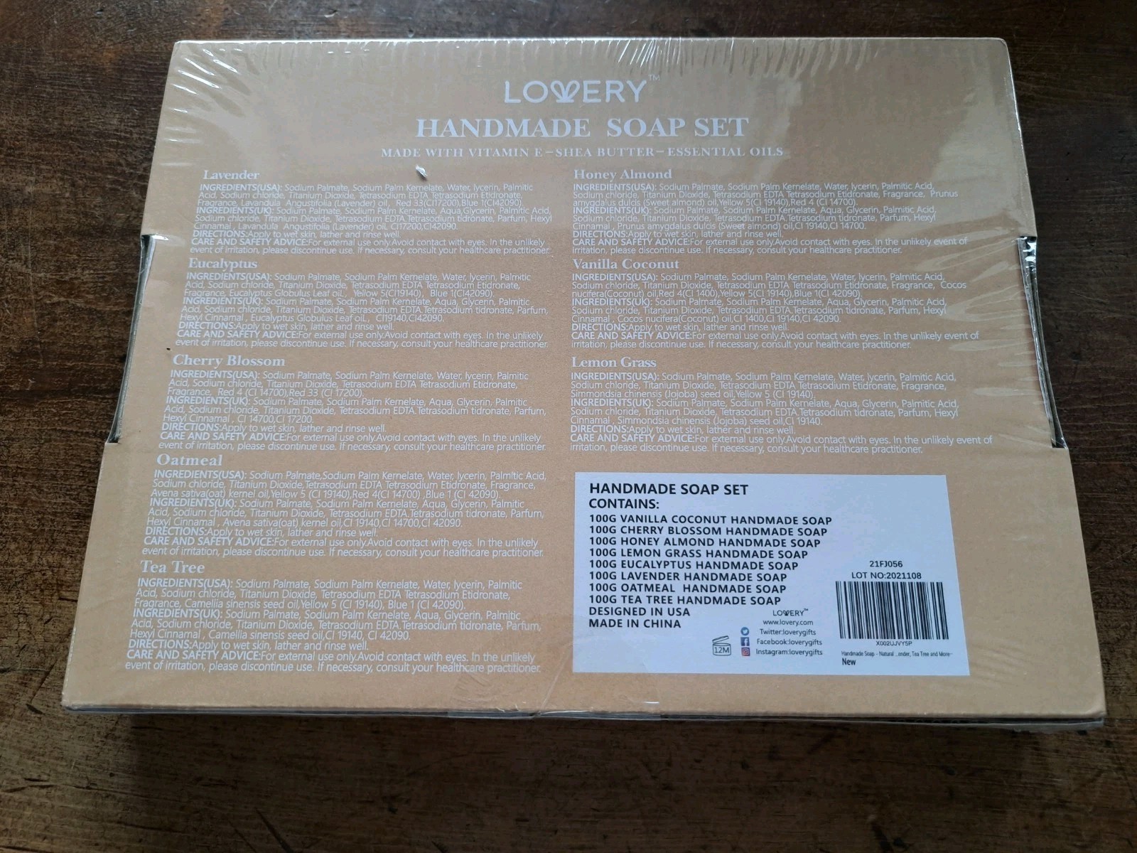 New Lovery 8 Piece Handmade Soap Gift Set Various Scents Sealed