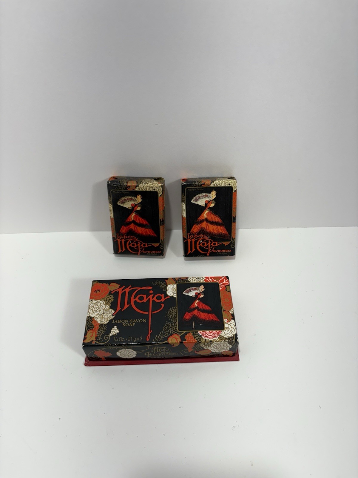 Vintage Myrurgia Maja Jabon Soap Lot Of 4 – 2x 3 1/4 Oz Bars + 2 Mini Spain