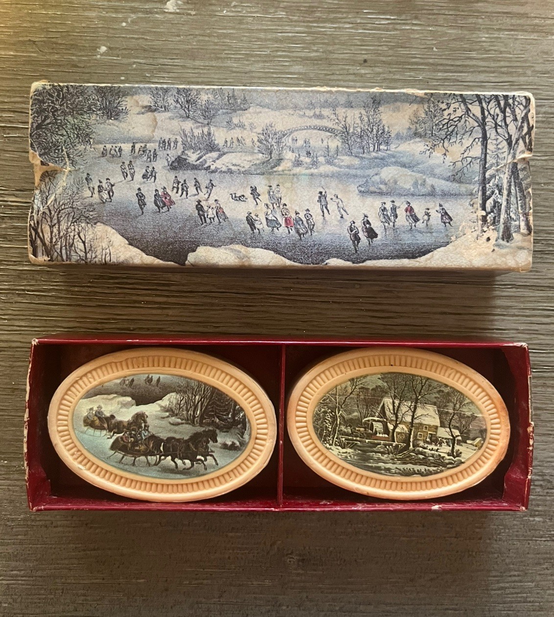 Vintage Avon Special Occasion Frangtance Soaps Bar 1876 Winterscapes Scenes