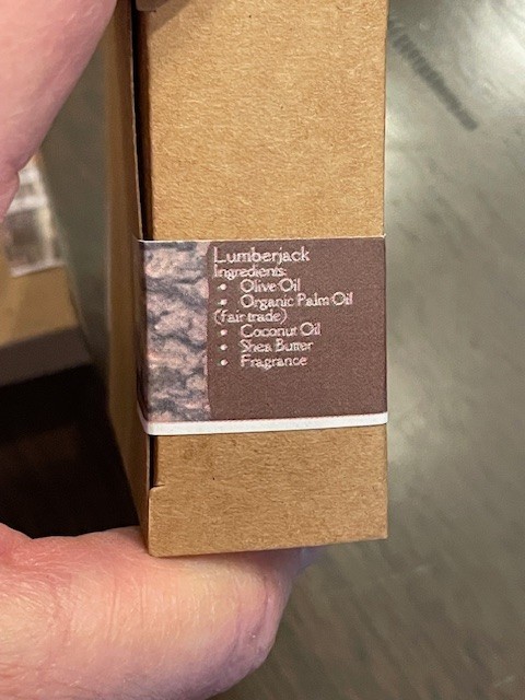 Olive oil soap for Men Lumber Jack + Bourbon Sandlewood/ pamper him 4oz bar