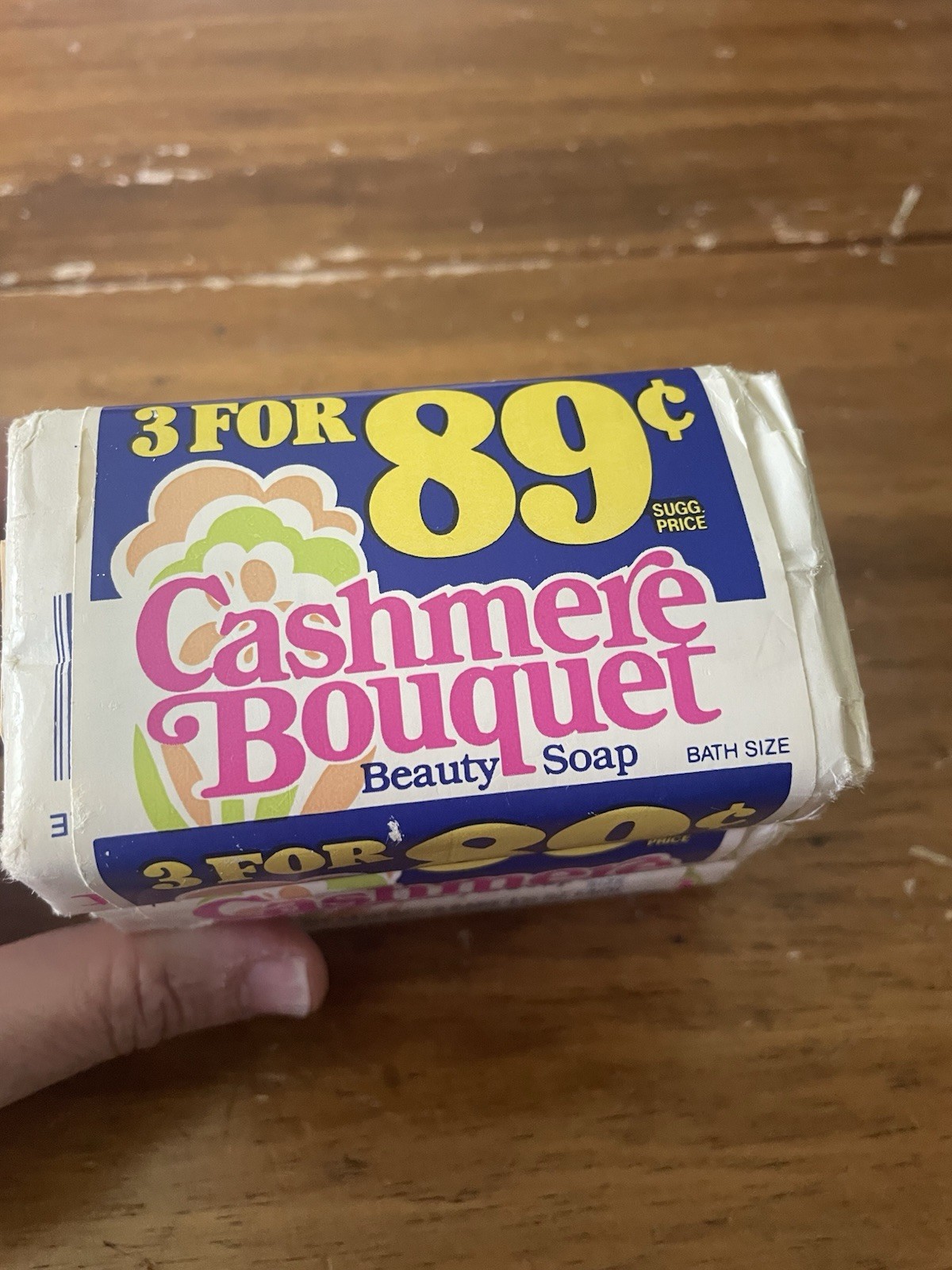NOS Vintage Cashmere Bouquet Beauty Bar Soap 3 Bath Sz 4.75 Oz Bars For Deedyt