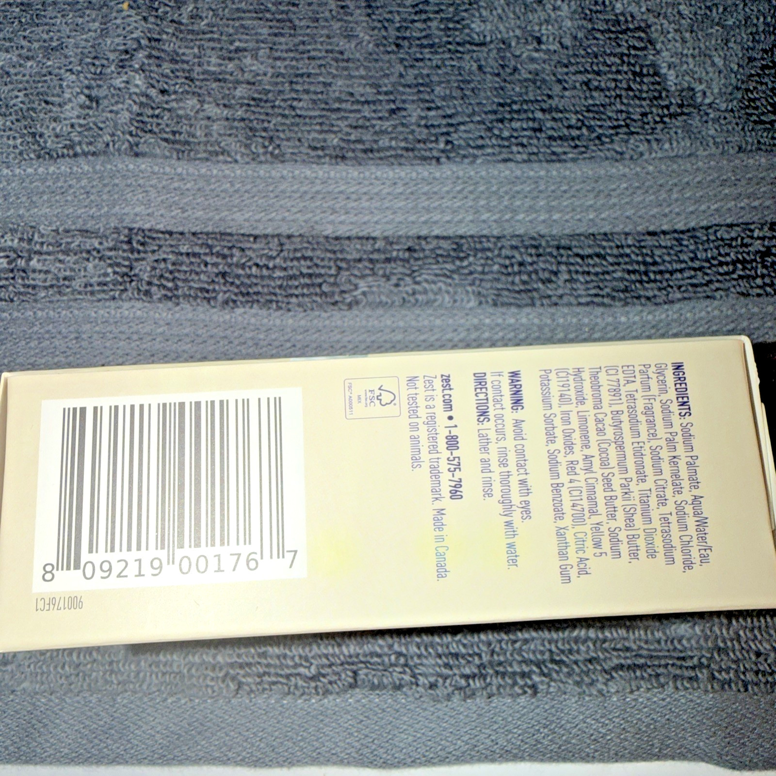 12 Zest 7.05 oz COCOA BUTTER & SHEA Hydrating & Deodorizing Jumbo Bar Soap