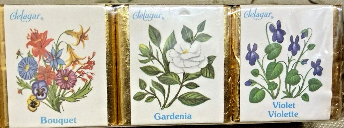Delagar English Bath Cubes Sels De Bain 6 Floral Scents Sealed-Made in England