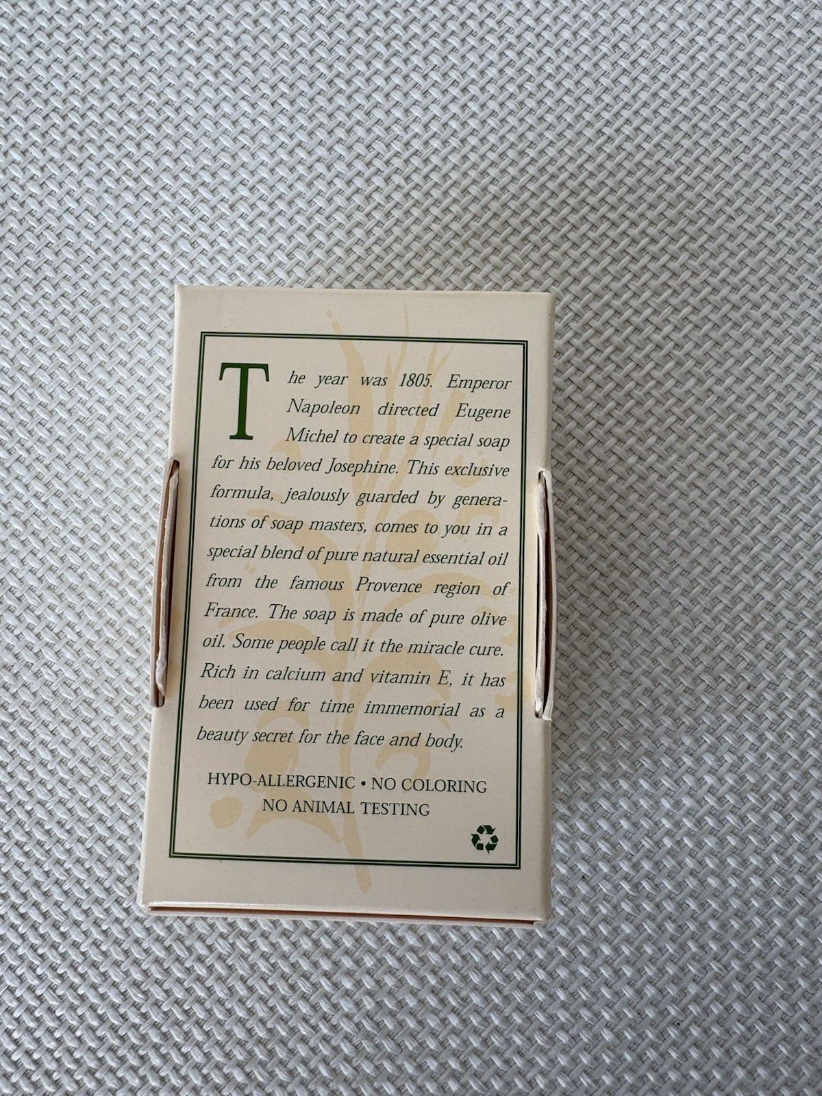 Olivia Care Natural Olive Oil Bath Soap French Green Tea 4.75 Oz New