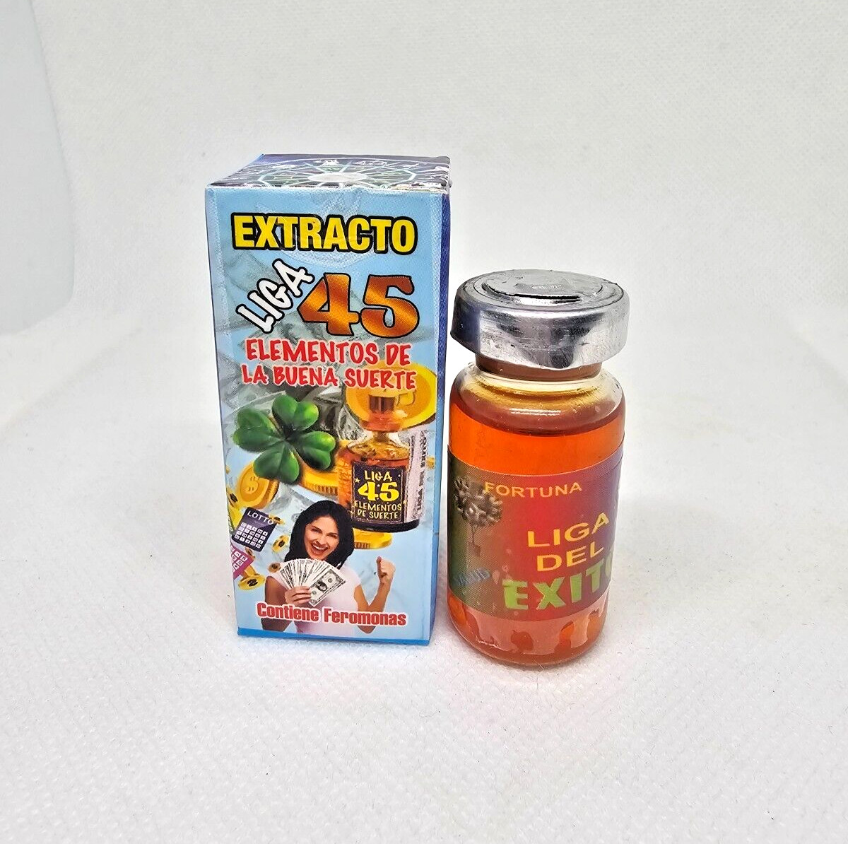 ELEMENTOS DE LA BUENA SUERTE LIGA 45 EXTRACTO ATRAE BUENA SUERTE DINERO AMULETO