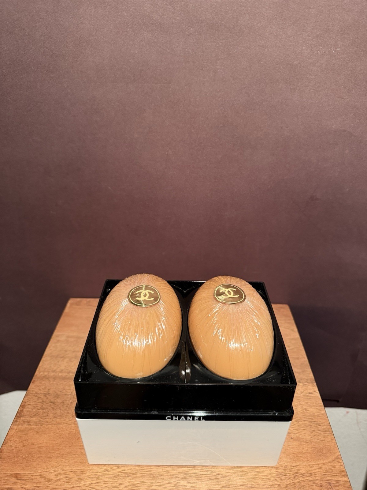 Vintage CHANEL Scented Perfume Oval Soap Plastic Case Set Of 2 Sealed SEE PHOTOS
