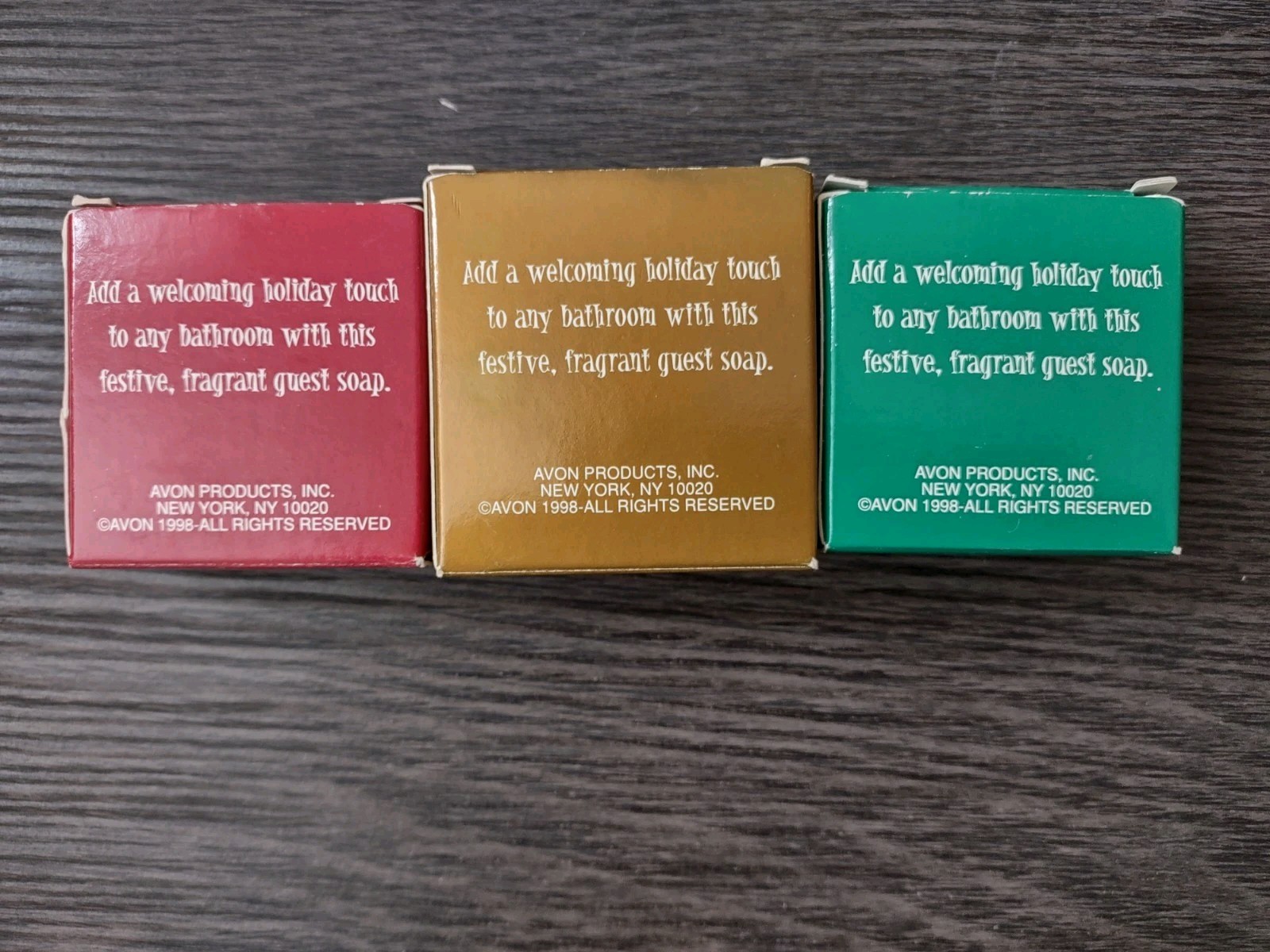 Avon Festive Christmas Soaps Lot of 3 NOS Vintage Holiday Mini Set Decoration