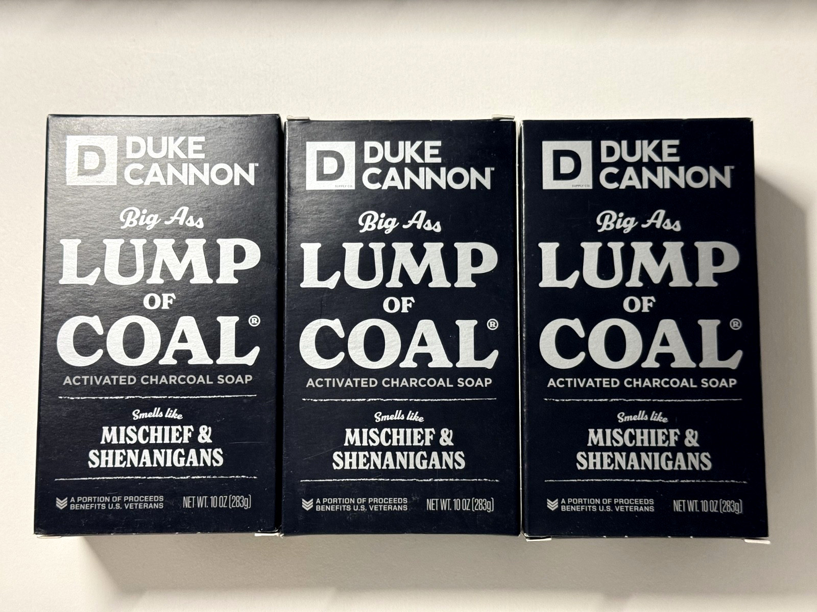 3 pack bars of Duke Cannon Charcoal Soap – 10oz new great fragrance