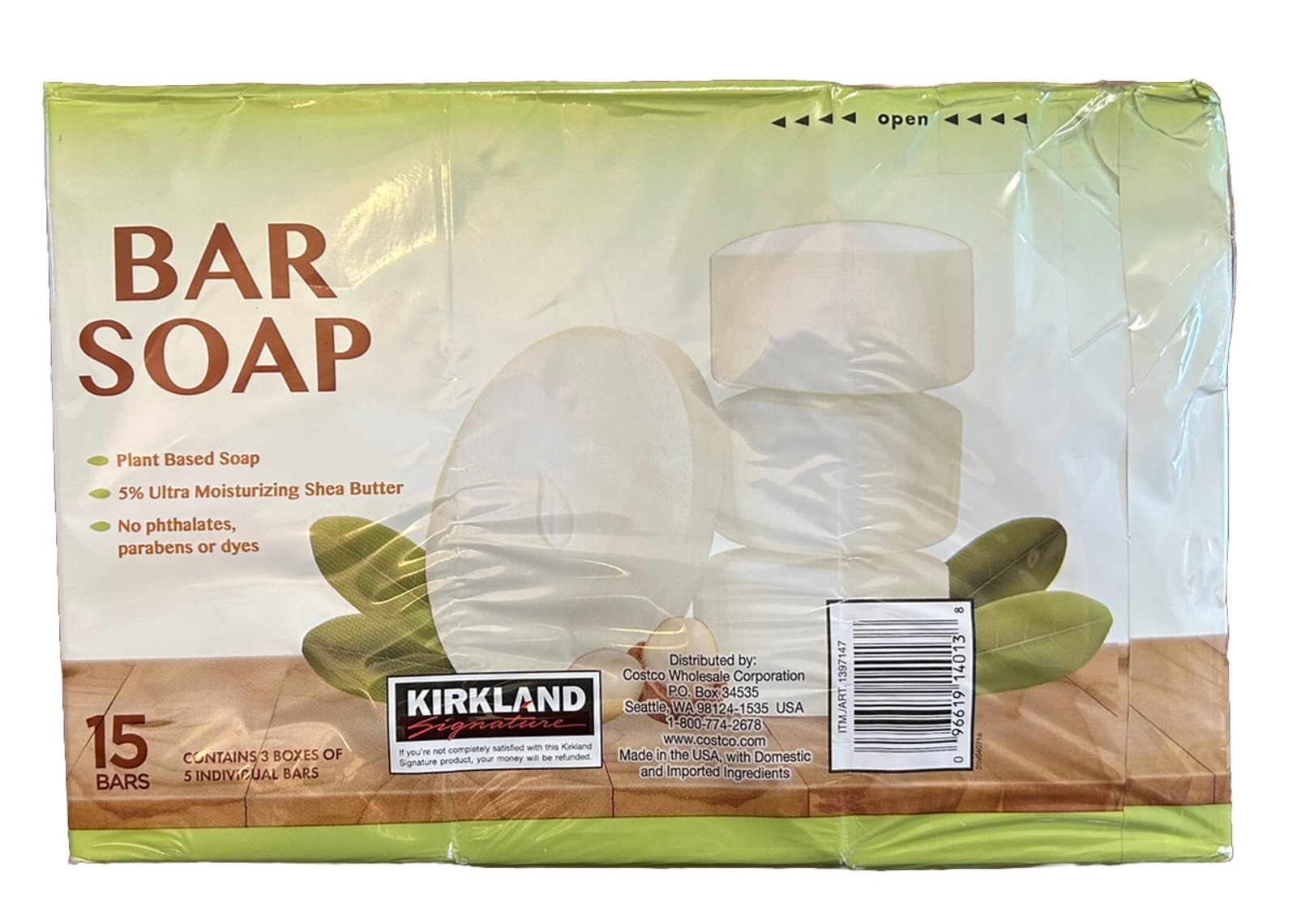 Kirkland Signature Bar Soap with Shea Butter 15 Bars
