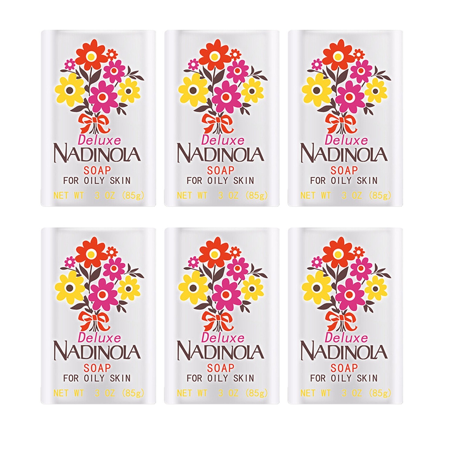 Nadinola Deluxe Soap For Oily Skin Set 3oz Bar – 6 Pack