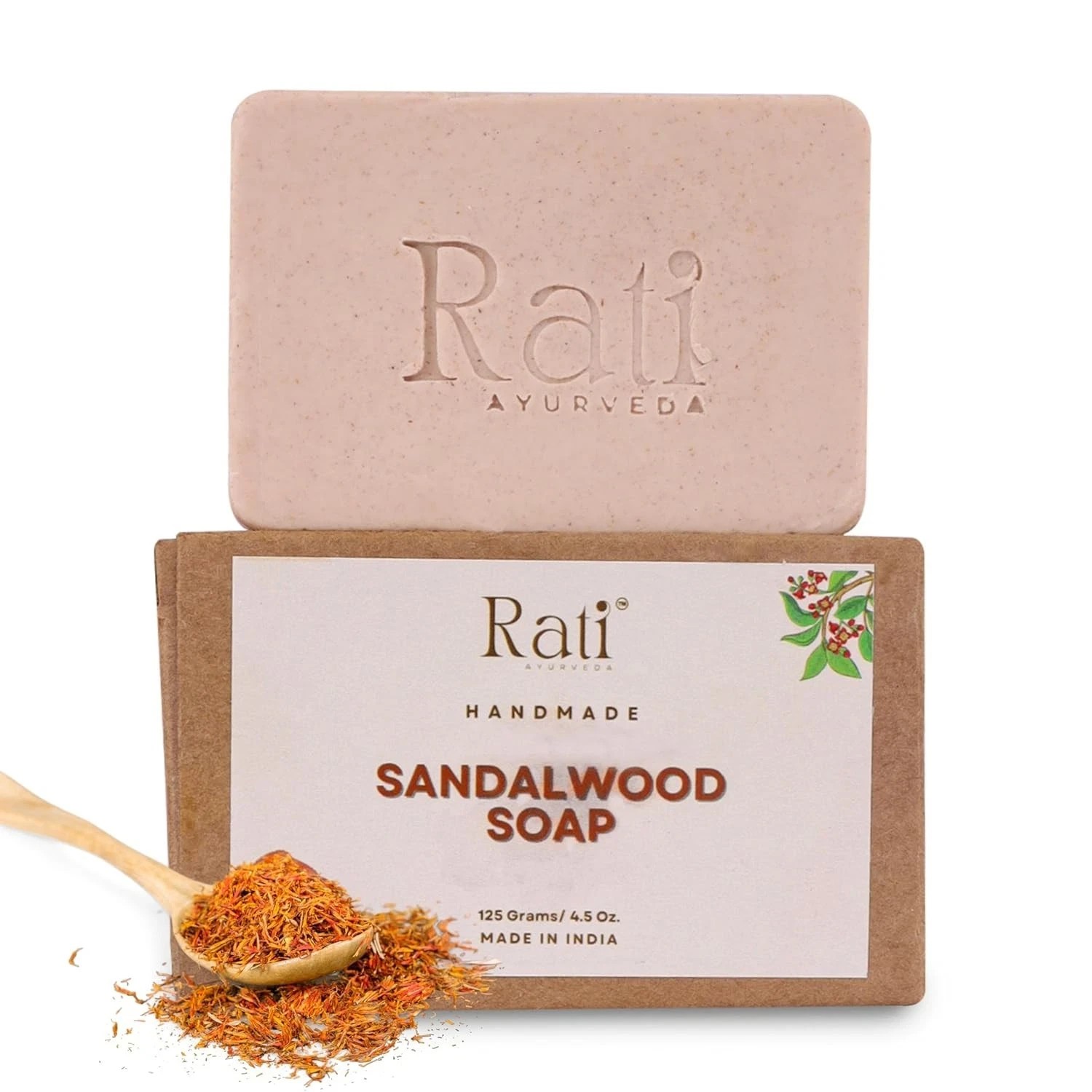 Rati Ayurveda Sandalwood Soap For Soothing And Moisturizing Skin 125gm