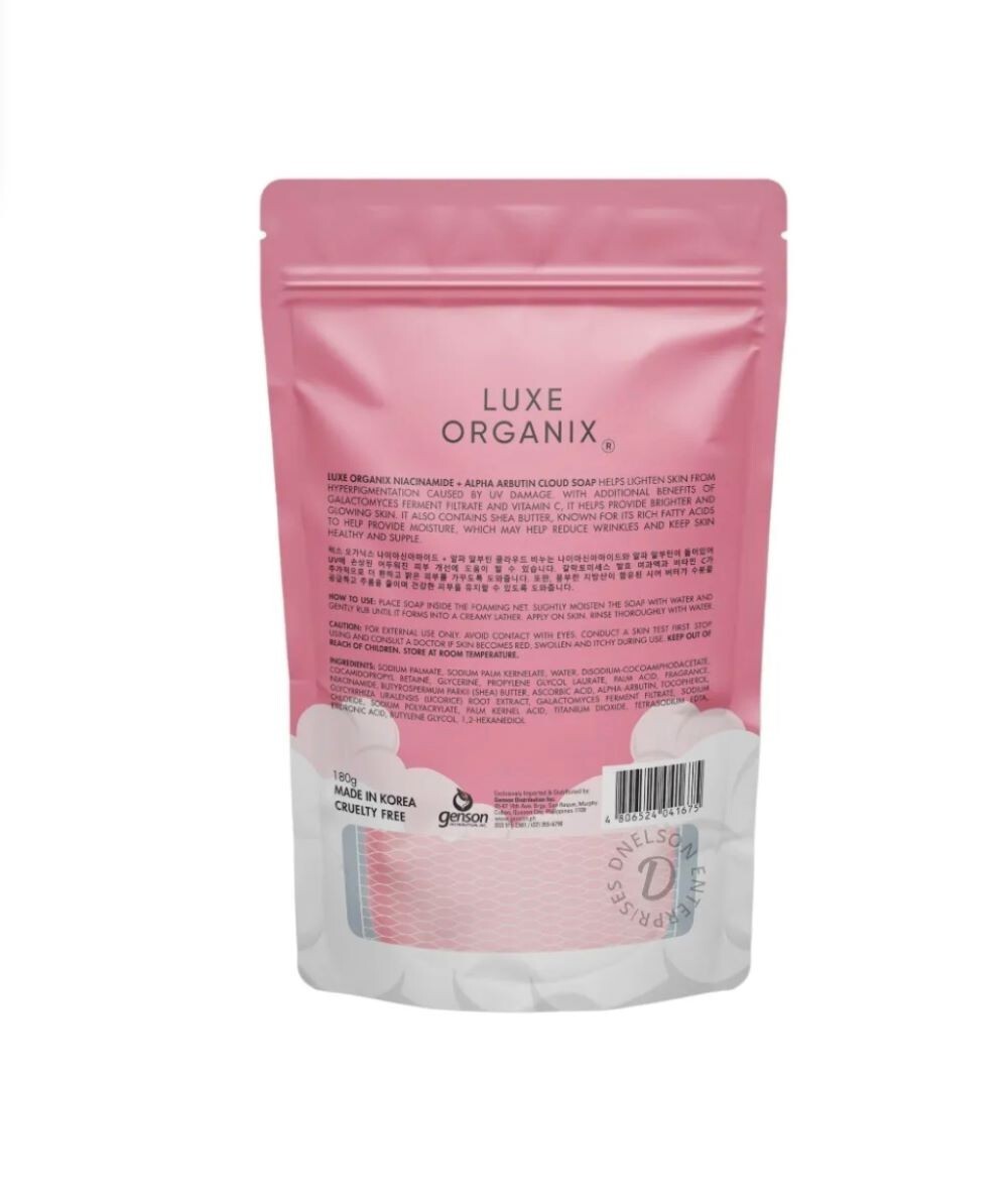 Luxe Organix Niacinamide Arbutin Cloud Soap 3x80g Gentle Cleanse Eco Bundle