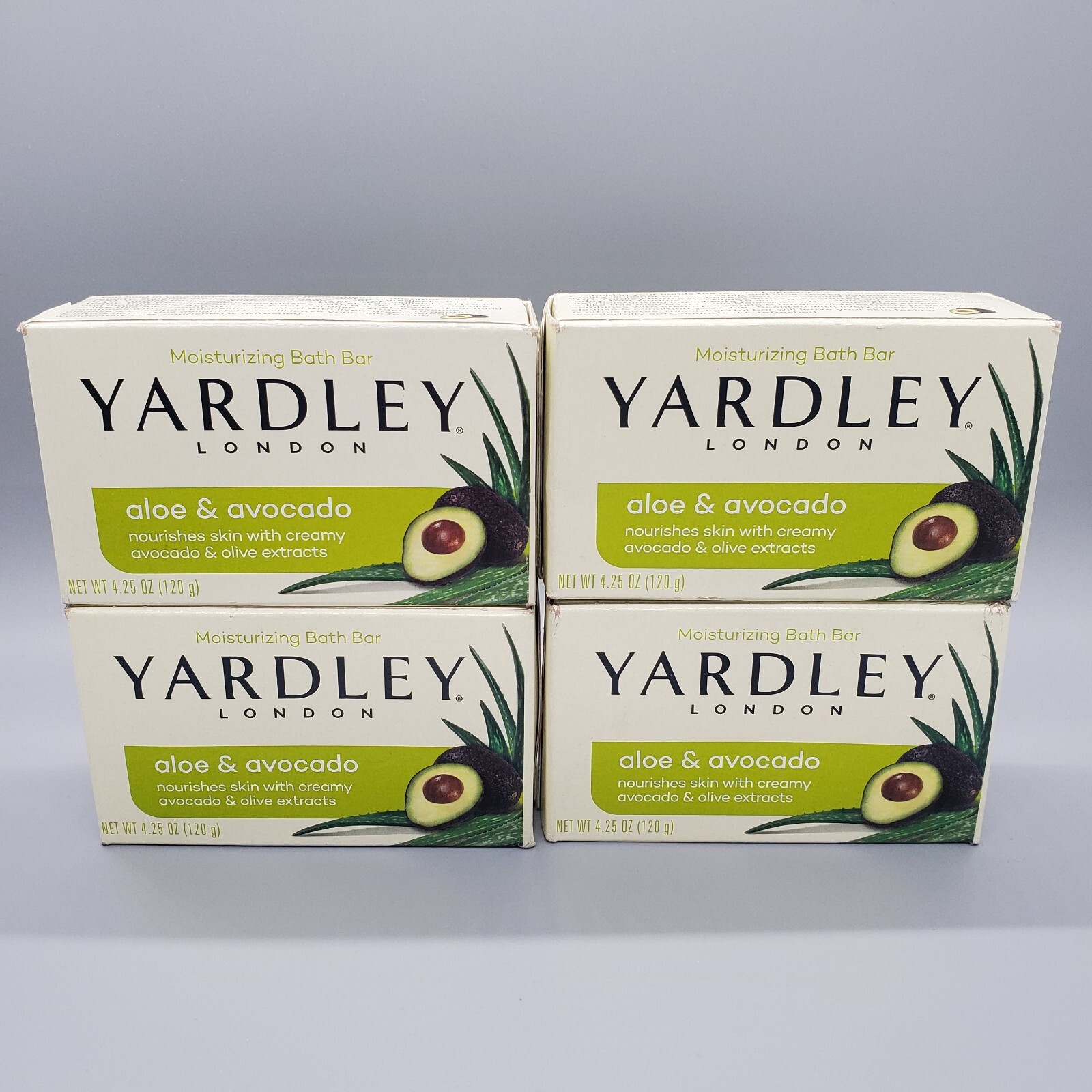 4 Yardley London Moisturizing Bar Fresh Aloe With Avocado Essence 4.25 oz