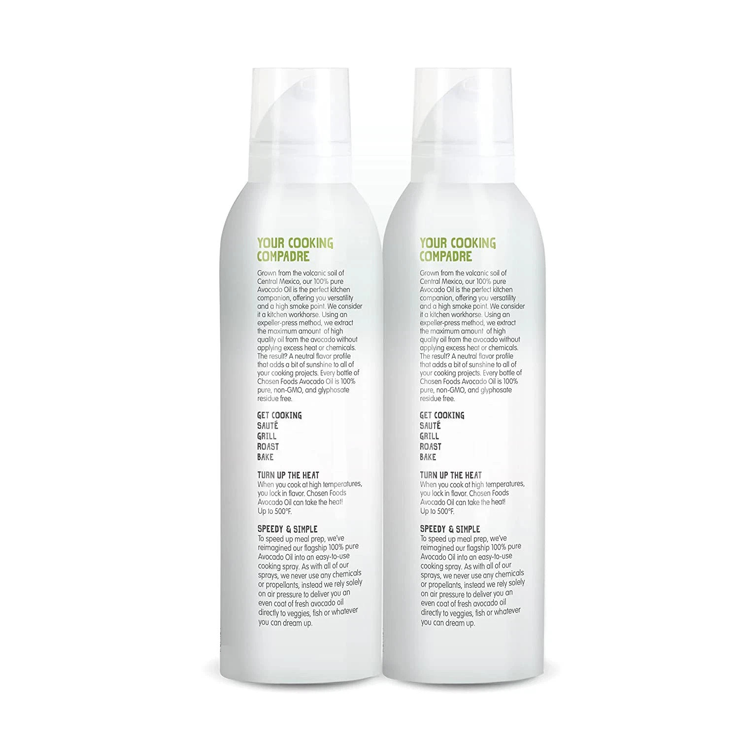 2 Pk Chosen Foods 100% Pure Avocado Oil Spray, Cooking, Dressing, 13.5 oz, Each