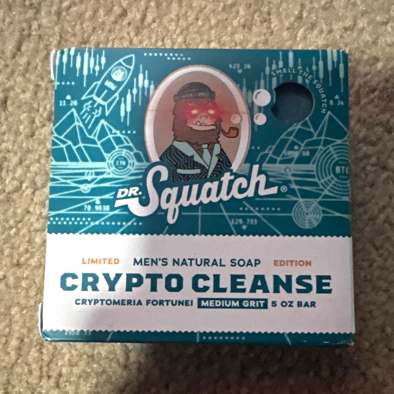 Dr. Squatch Crypto Cleanse Men’s Natural Bar Soap Medium Grit Minted Banana 5 oz