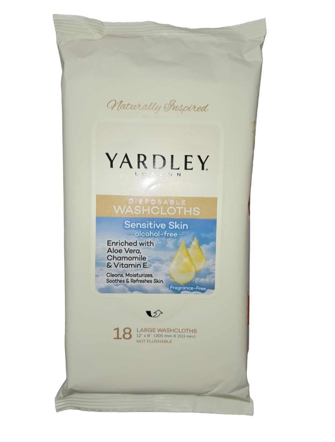 💙 YARDLEY LONDON (2PK) 18-CT 12″X8″ 🫧●DISPOSABLE WASHCLOTHS●🫧 Sensitive Skin.