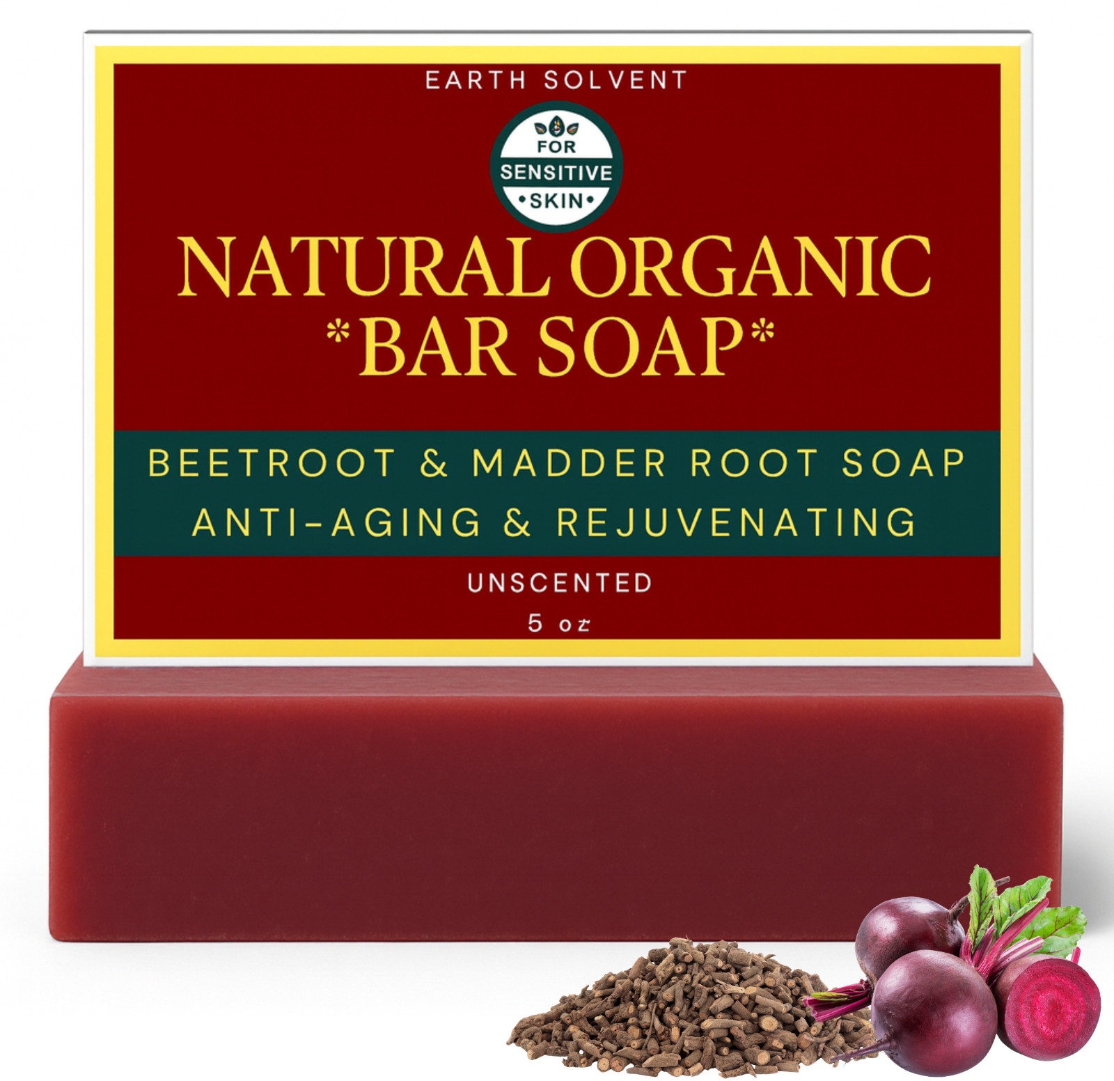 Earth Solvent Natural Organic Handmade Soap For Face & Body Mild Soap Bar 5oz