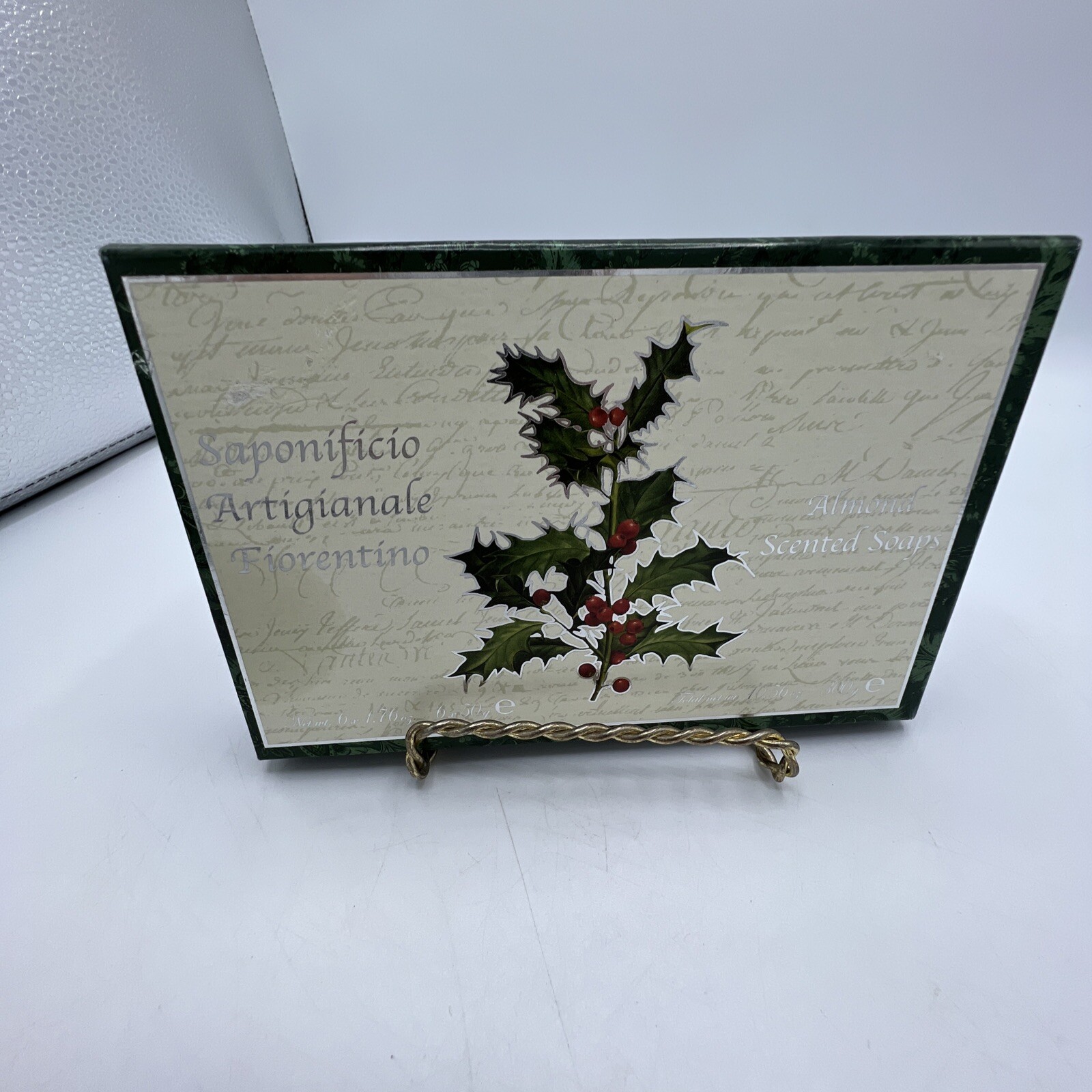 New Saponificio Artigianale Fiorentino Almond Scented Soaps sealed box of 6 bars
