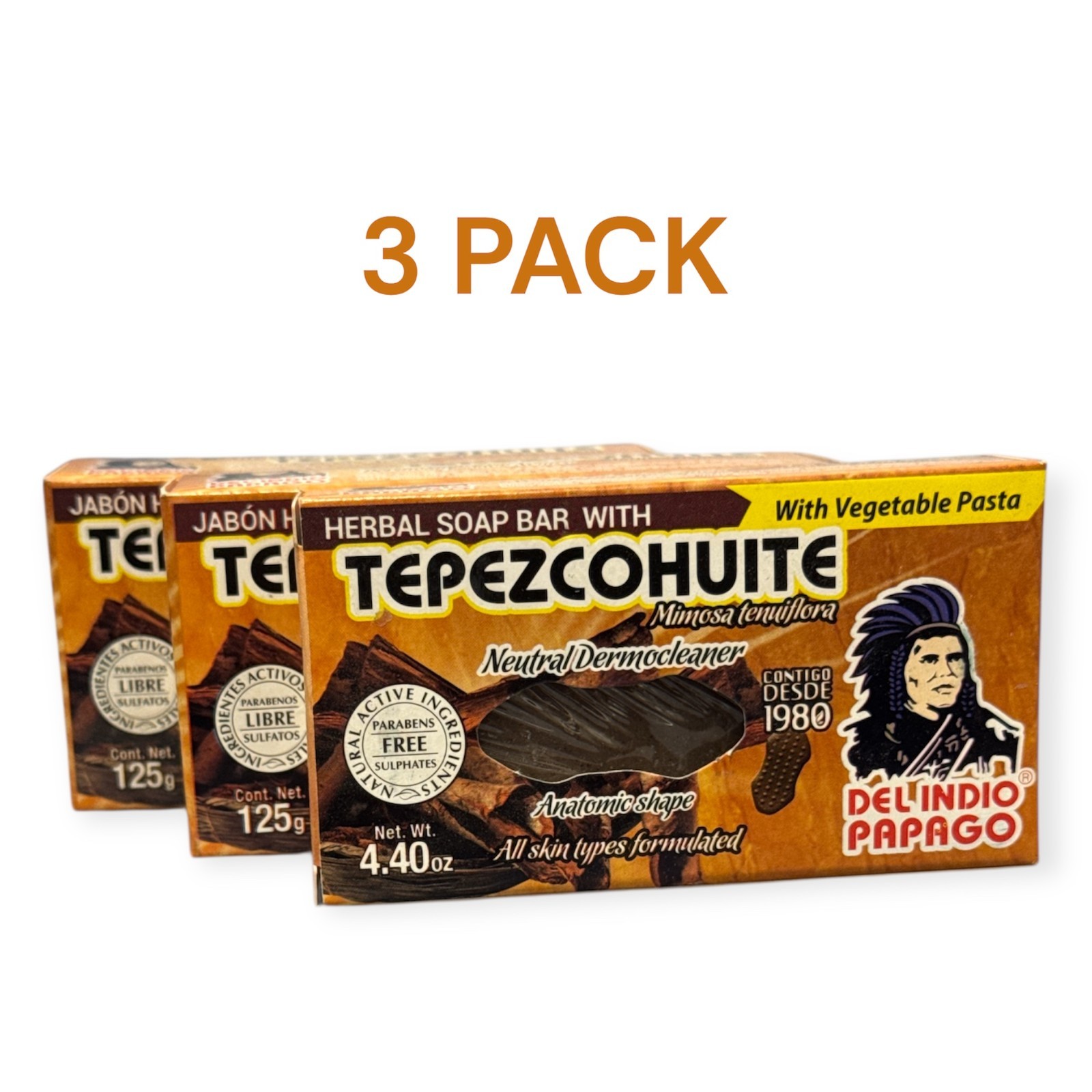 Del Indio Papago Natural Soap 125g – Jabon Herbal Con Tepezcohuite