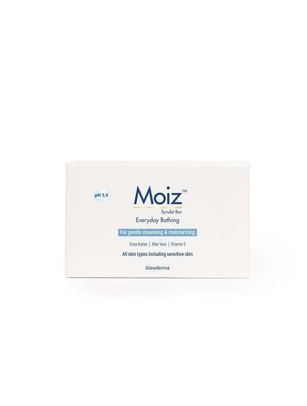 Moiz Syndet Bathing Bar | pH 5.5 | With Shea Butter, Aloe Vera & Vitamin E, 75gm