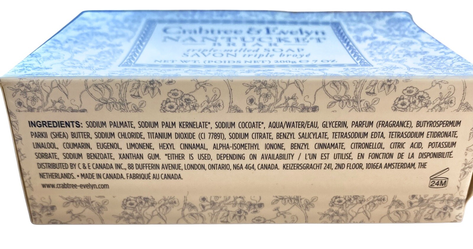 Crabtree & Evelyn NANTUCKET BRIAR Triple-Milled Soap Bar 7 oz in Floral Box