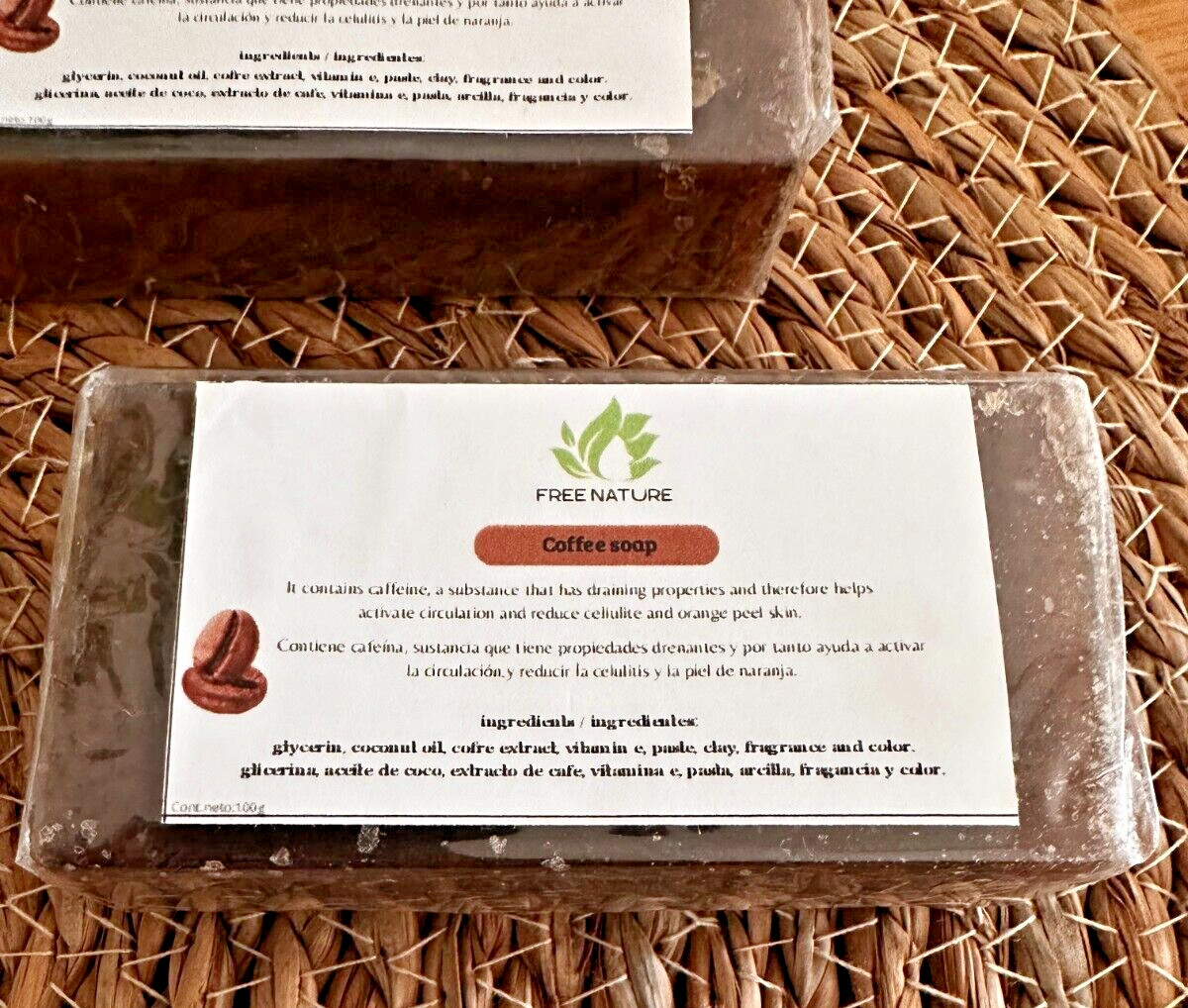 Free Nature set 3 pieces, Brown Paste Soap, Coffe Soap, Organic, from Mexico