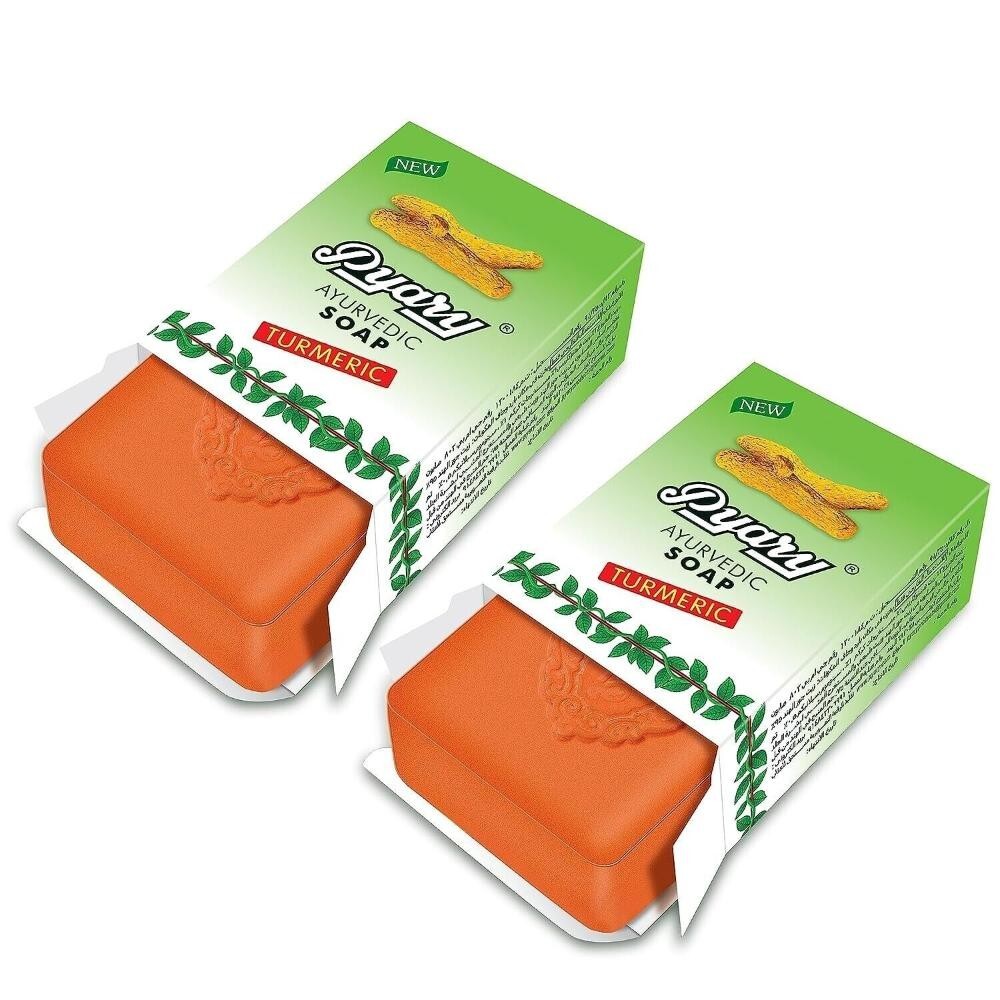 Pyary Ayurvedic Soap Turmeric Natural 100% Vegetable 75g. صابون الكركم