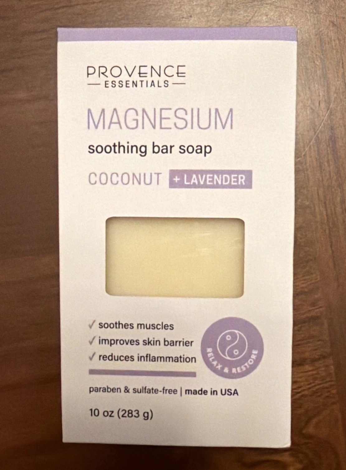 PROVENCE ESSENTIALS Magnesium Coconut+Lavender Sensitive Skin Soothing Bar Soap