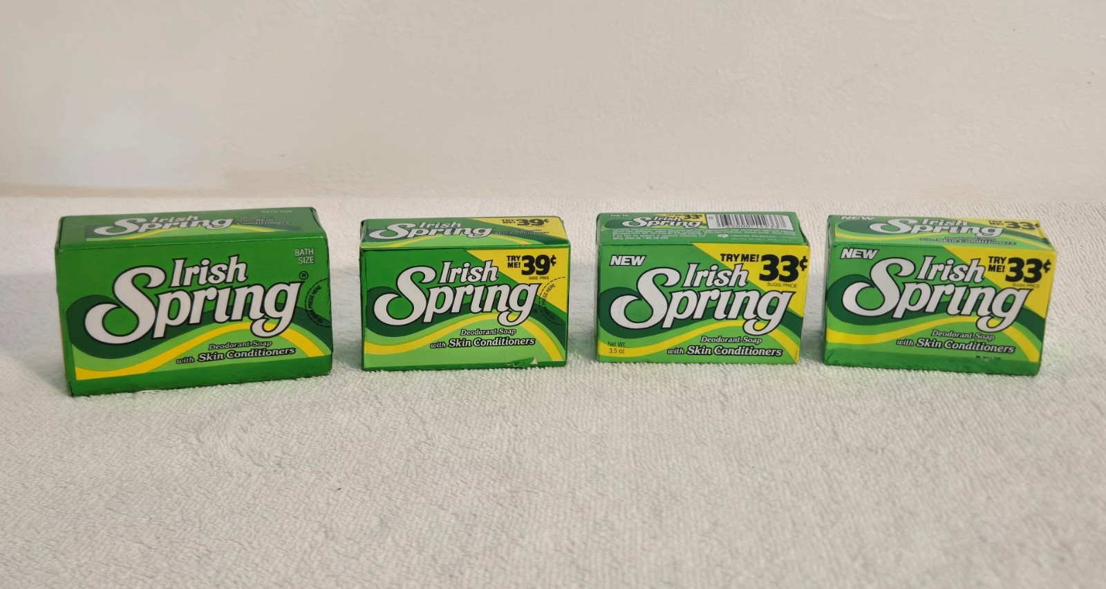 4 Bars of Vintage Irish Spring Deodorant Soap Classic Green Foil-Style Wrappers