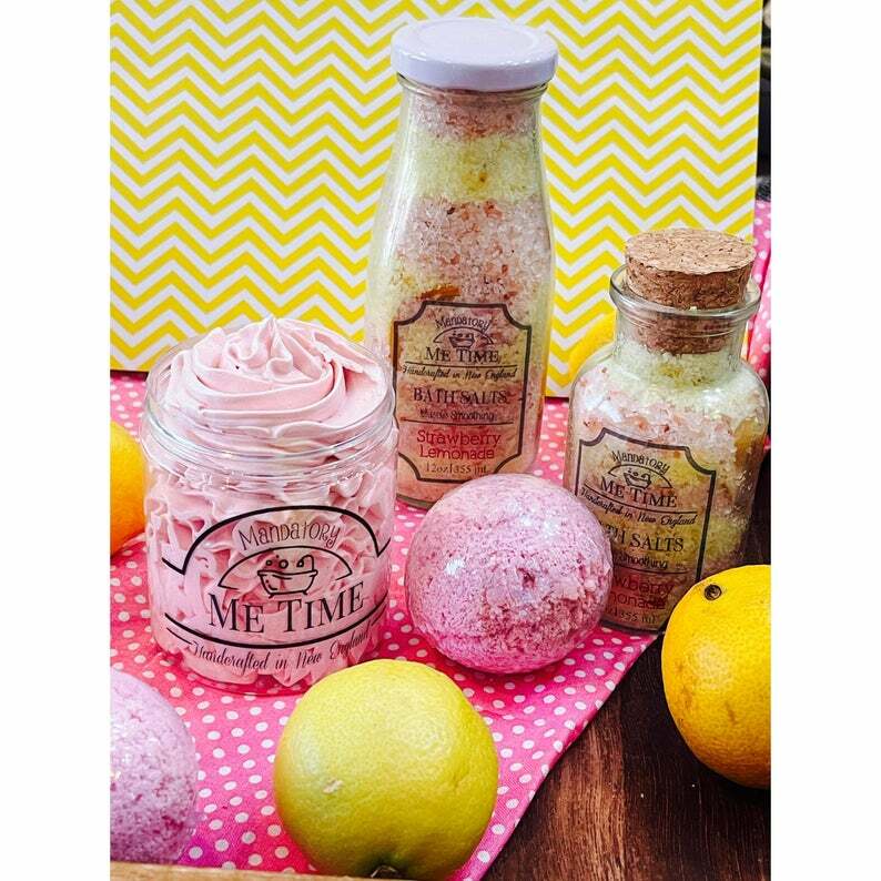 Strawberry Lemonade Calming Bath Salts. Home made in New England