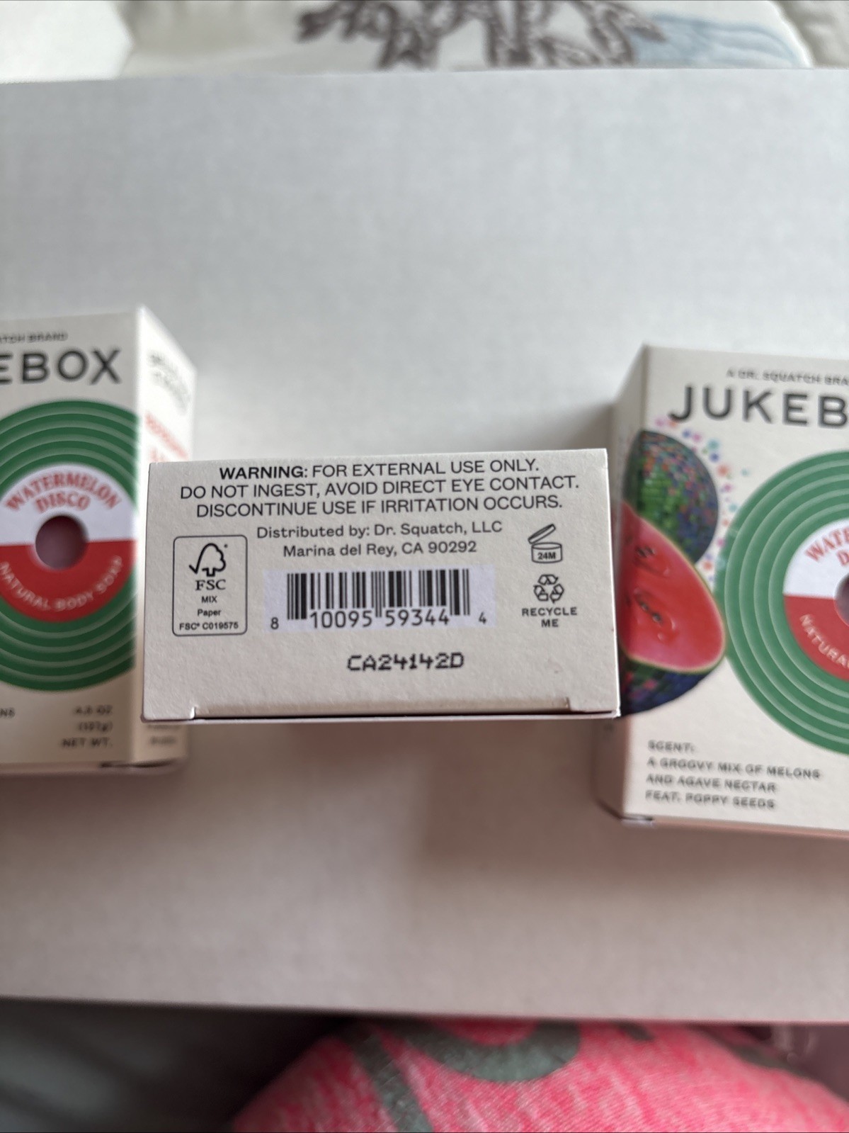 4 New Jukebox WATERMELON DISCO Natural Bar Soap DR SQUATCH Poppy Seeds Agave