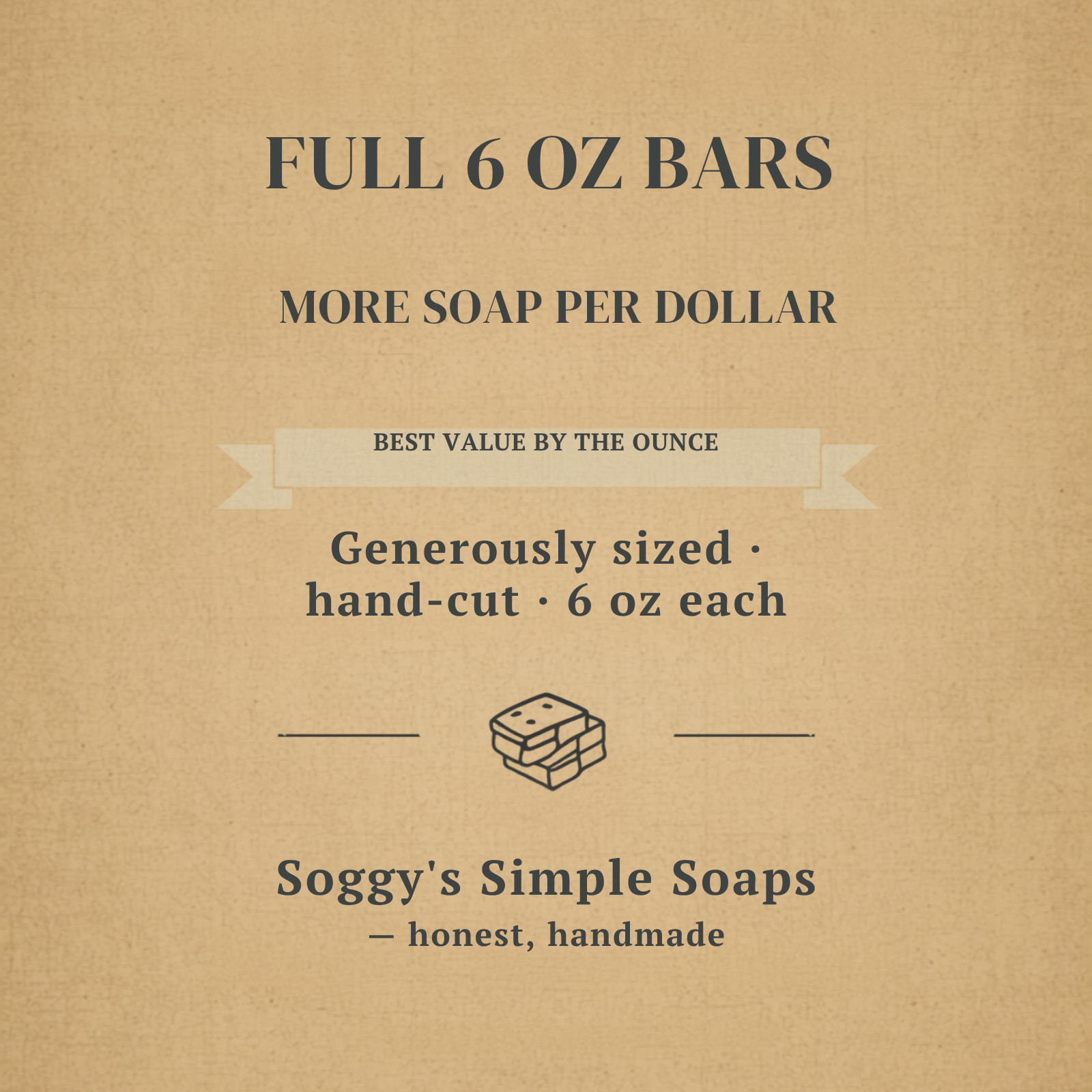 Handmade Soap 6-Bar Set Assorted Reclaimed Blend Surprise Tallow Big Bars Value