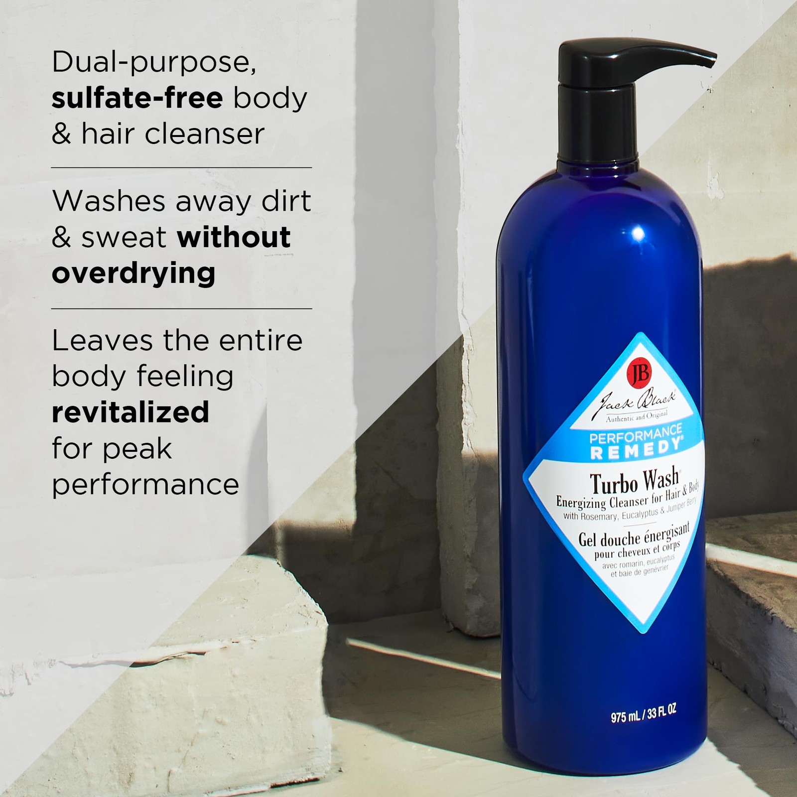 Jack Black Turbo Wash Energizing Body & Hair Cleanser, 33 Fl Oz (Pack of 1)