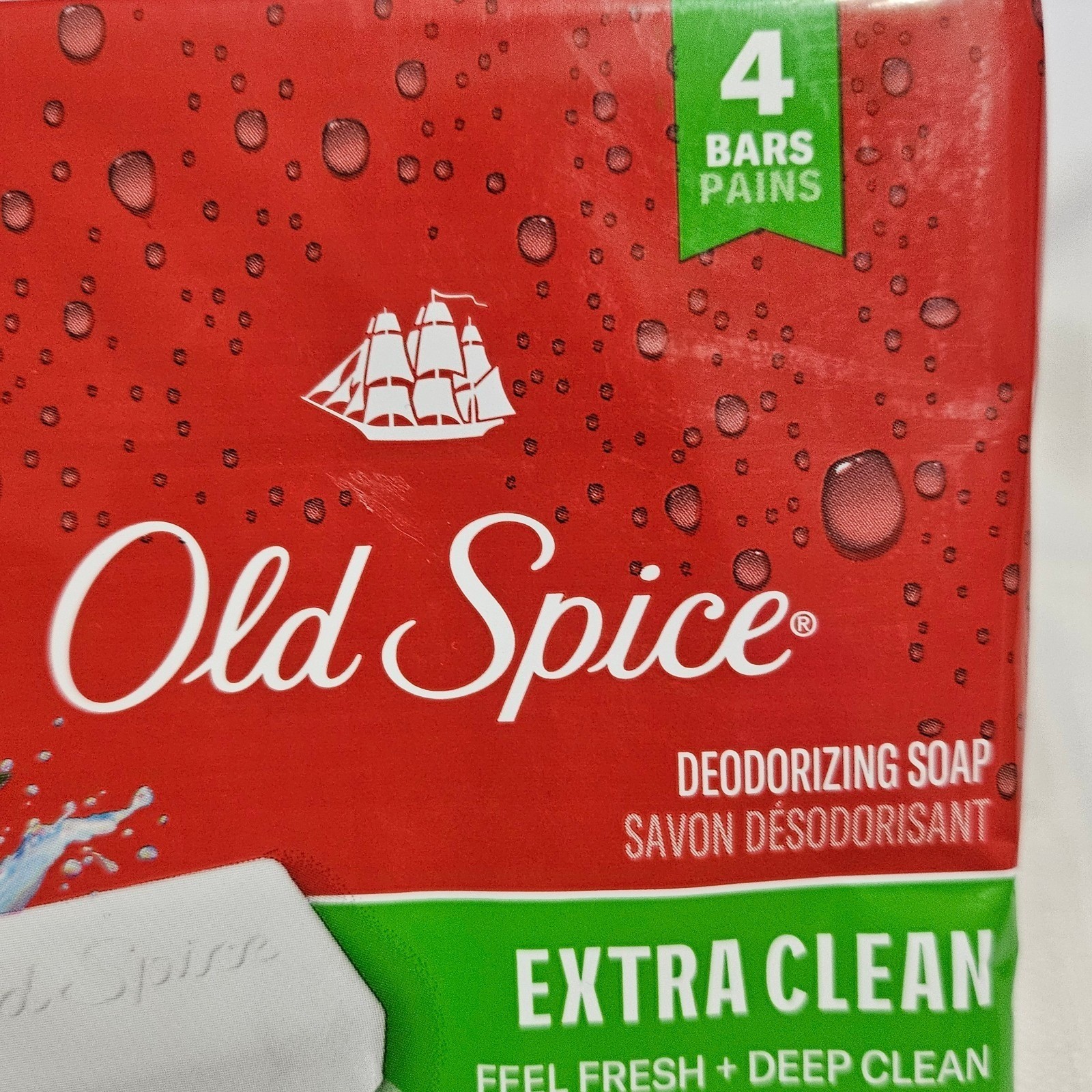 3 Packs – Old Spice Deodorizing Soap Extra Clean Feel Fresh 4 Bars 12.6 oz