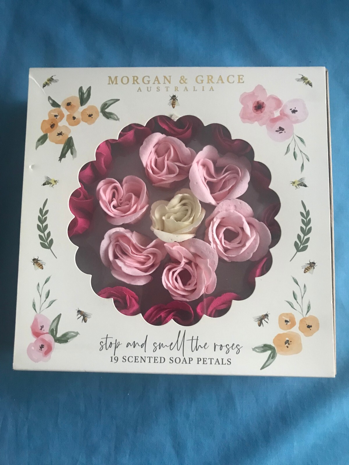 New 18 Count Morgan & Grace Rose Scented Dissolving Bath Soap Flowers / Petals