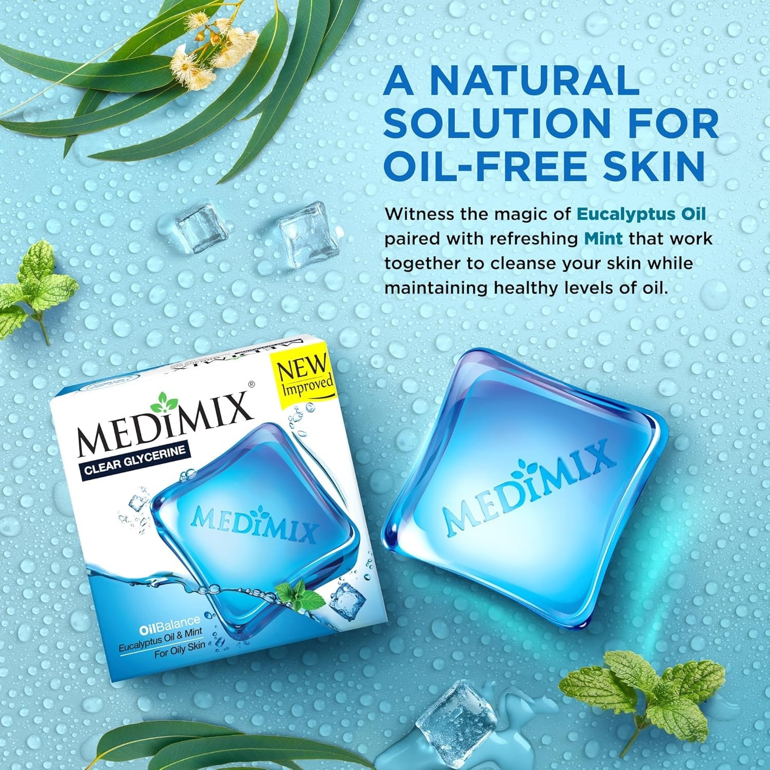 Medimix Clear Glycerine Bathing Bar Soap for Dry Skin 100g (3 + 1 Combo Pack)