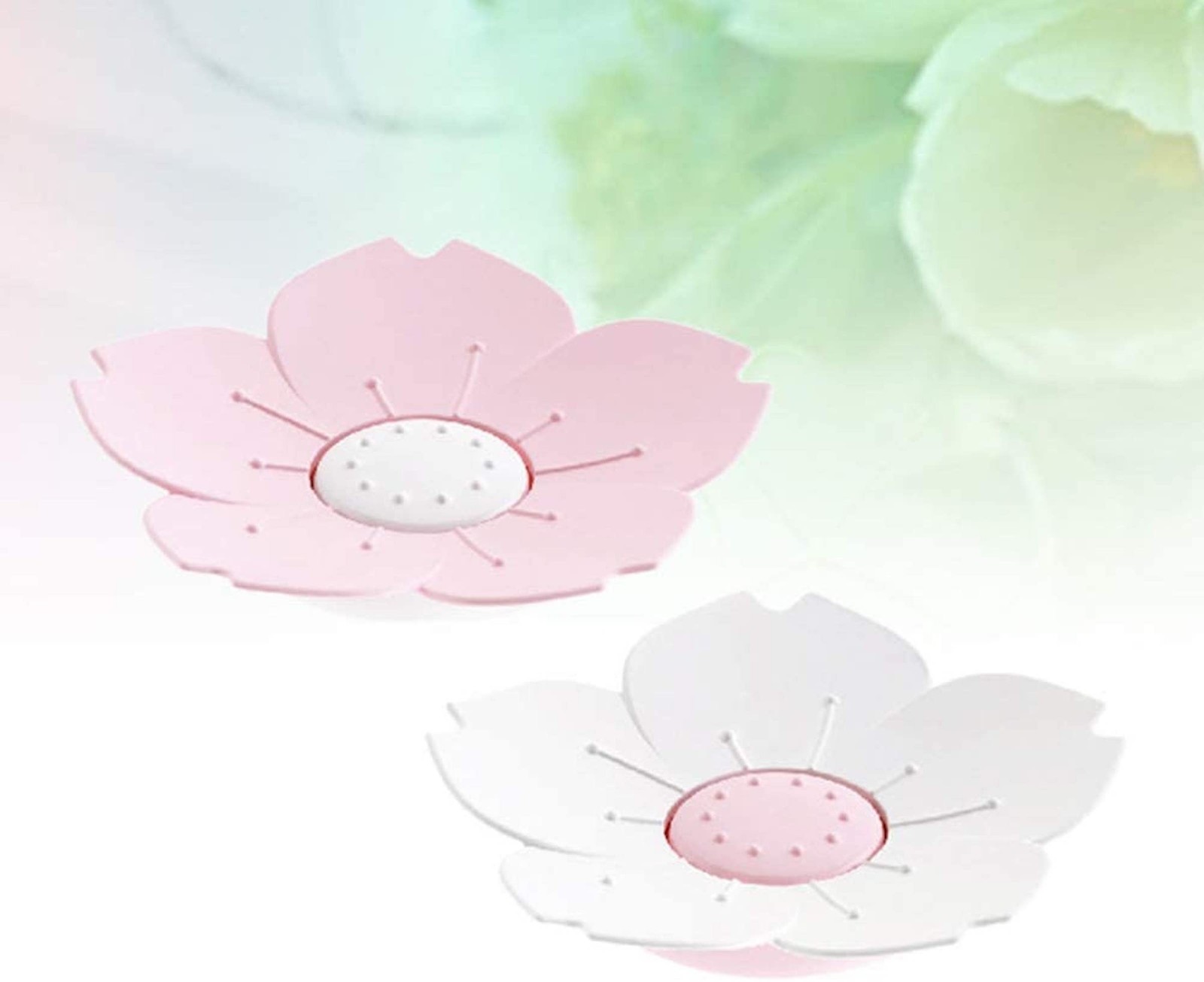 Adorable Pink Peri – 2-Pack Pink Soap Dish for bar soap Lovers | Self drainin…